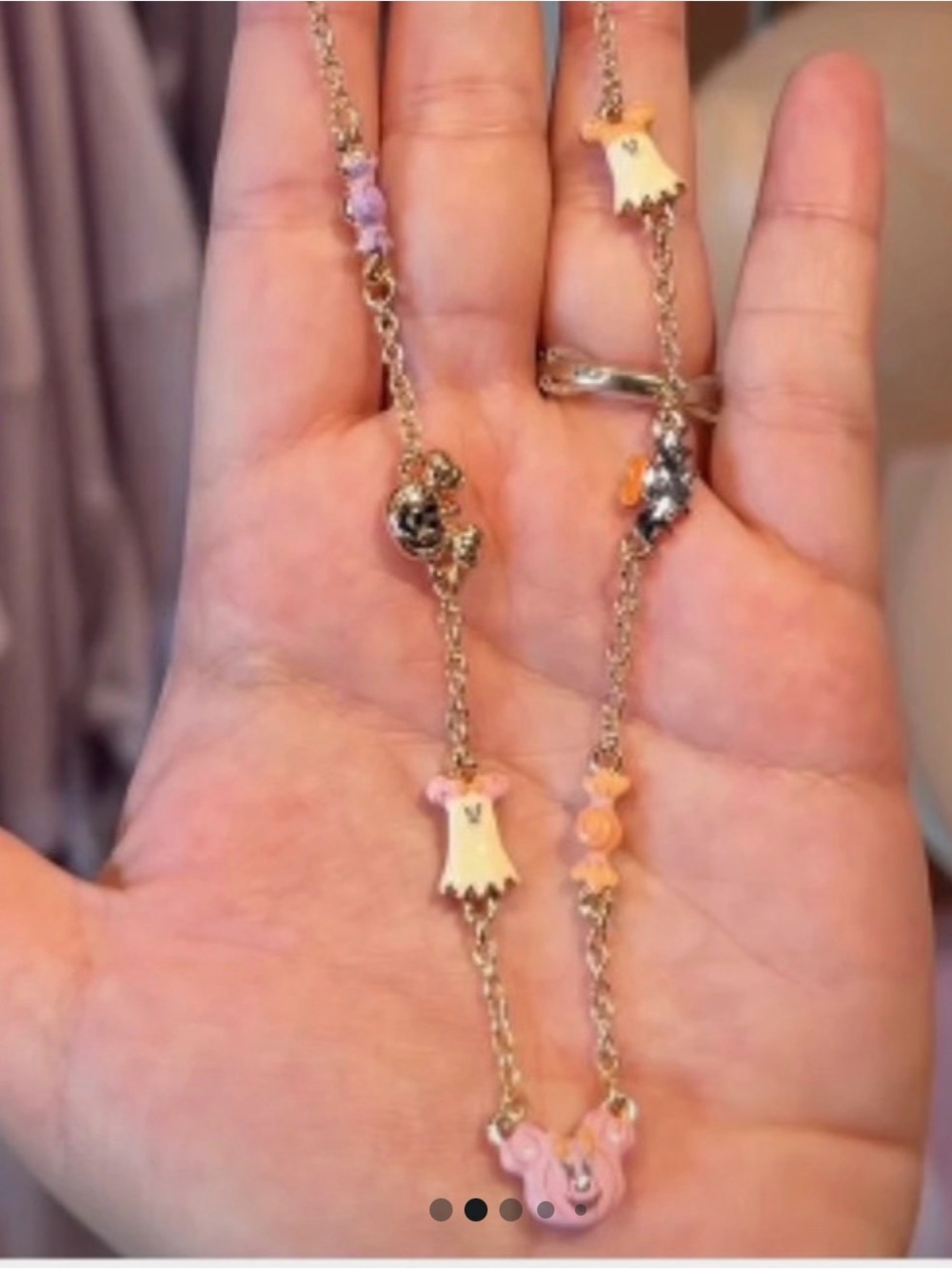 NWT-Minnie Mouse Cutie Ghost Halloween Charm Necklace/SOLD out on WDW property